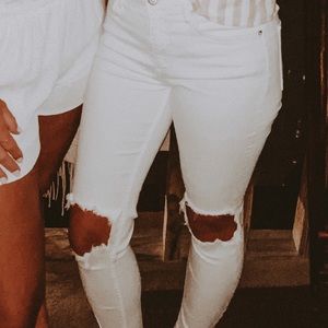 White Free People skinny jeans